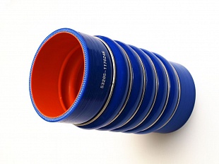Патрубок интеркуллера КАМАЗ (250мм) (синий силикон) 53205-1170248